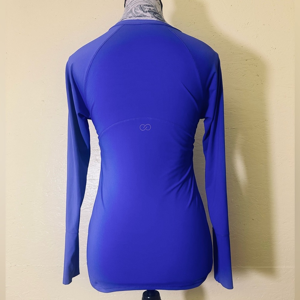 CALIA by Carrie Underwood Purple Ruched Side Quarter Zip Athletic Top XS - Picture 5 of 8